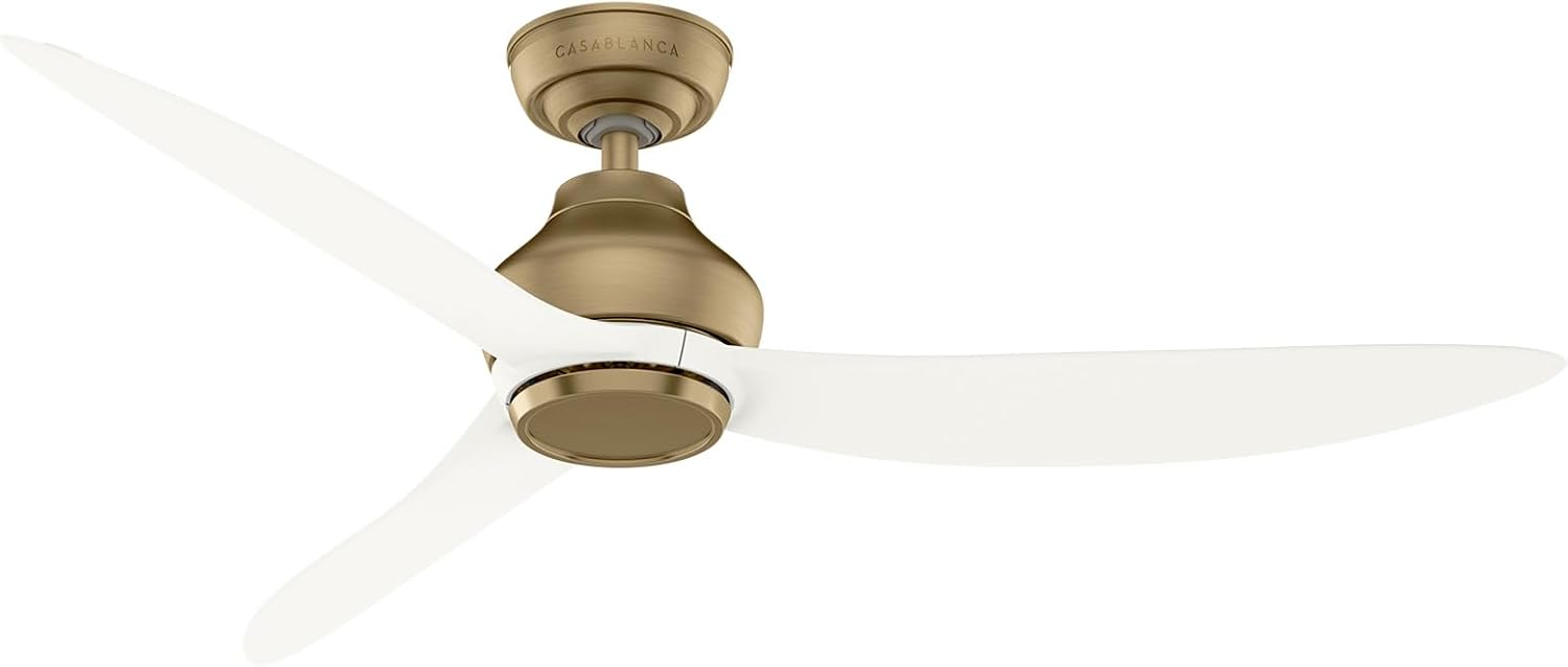 Casablanca - Eyla Indoor/Outdoor Ceiling Fan, 52-inch, 6-speed DC Motor, Energy Star, for porches, patios, sunrooms, bathrooms (Luxe Gold)