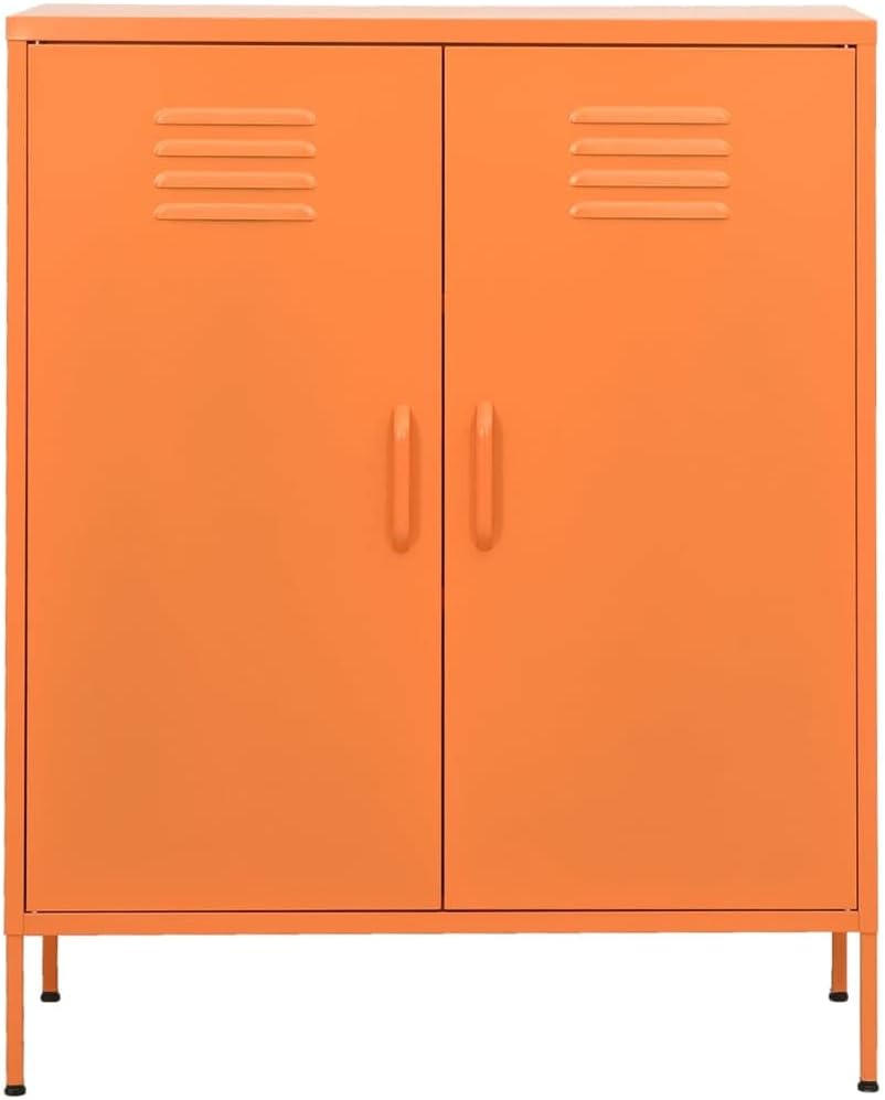 Metal Side Accent Storage Cabinet with Adjustable Shelves, Steel Storage Cabinet for Entryway and Hallway, 31.5'x13.8'x40',-249