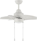 Craftmade 24' Propel II PPT24W6 Indoor Ceiling Fan in White Finish with 6 Custom White Blades Included; Integrated 12W Dimmable LED Light Included