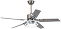 42 inch Outdoor Ceiling Fan with Lights, Remote Control Farmhouse Ceiling Fan with 5 Reversible Stainless Steel with LED Light for Pavilion Warehouse (42 inch)