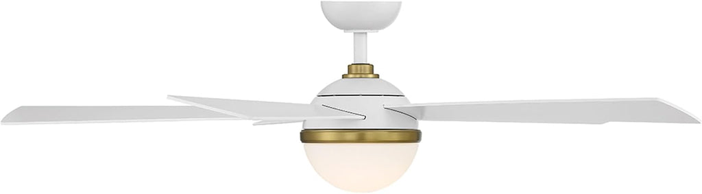WAC Lighting Eclipse 5-Blade Aluminum Smart Ceiling Fan in Brass/Matte White