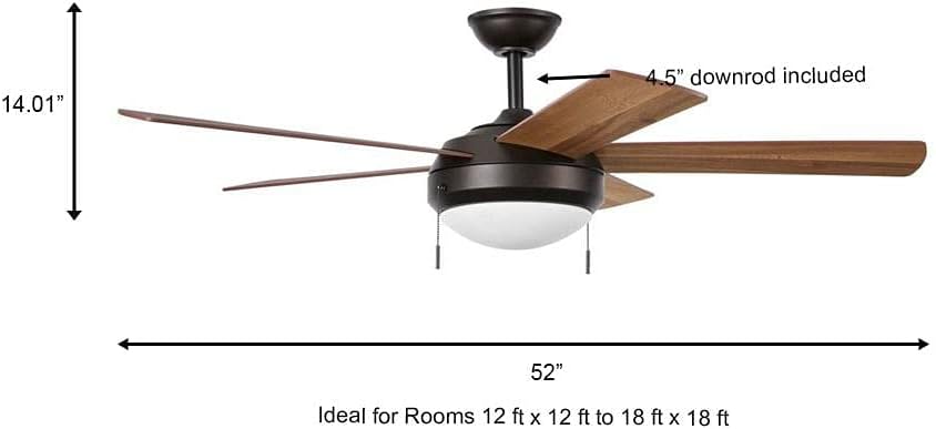 Hampton Bay Claret 52 in. Indoor Oil Rubbed Bronze Ceiling Fan with Light Kit, (SW20006 ORB)