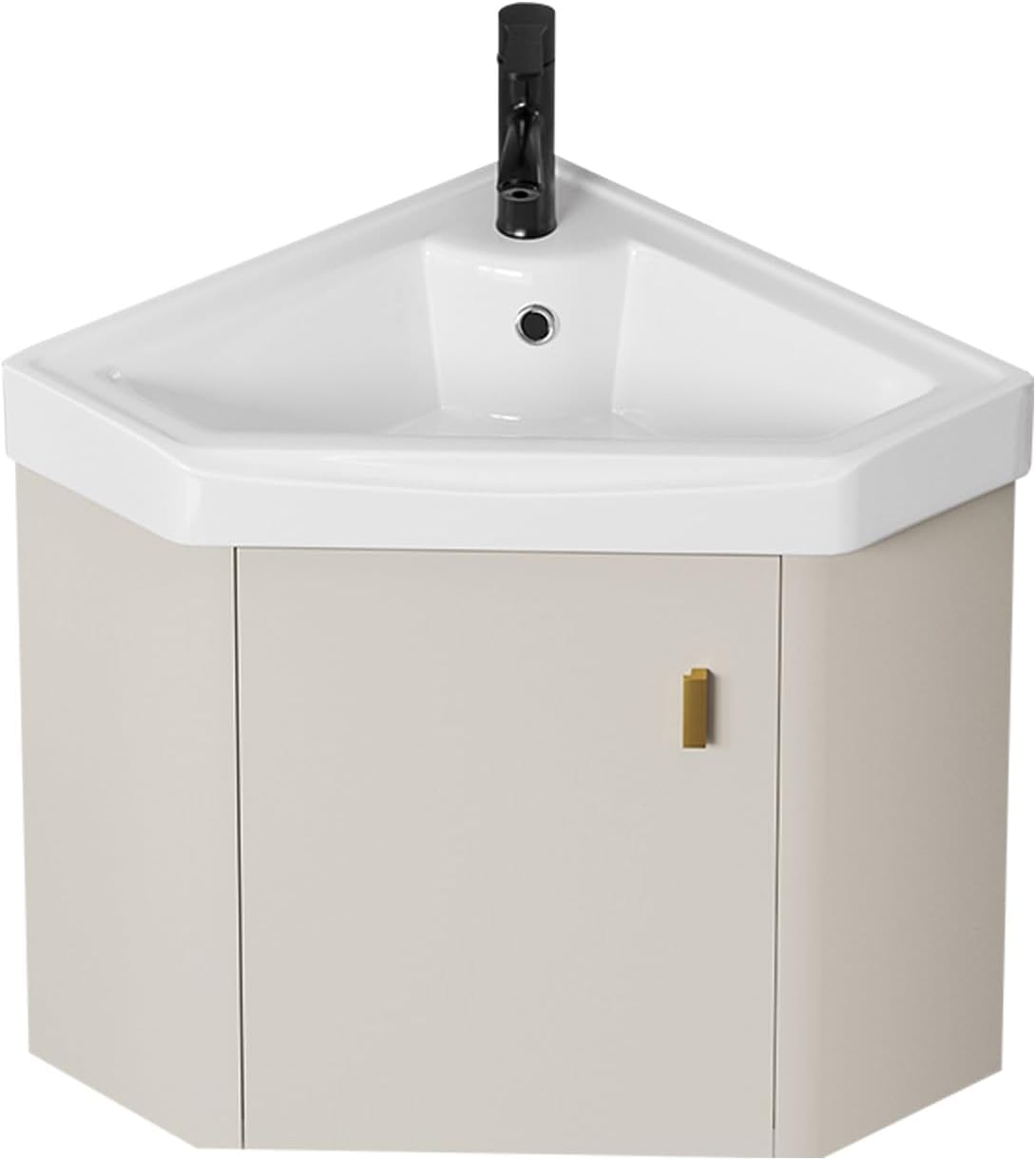 Modern Corner Bathroom Vanity，Freestanding Bathroom Vanity with Sink Set，Bathroom Sink Cabinet Easy-to-Clean，for Guest Baths Master Suites(14in)