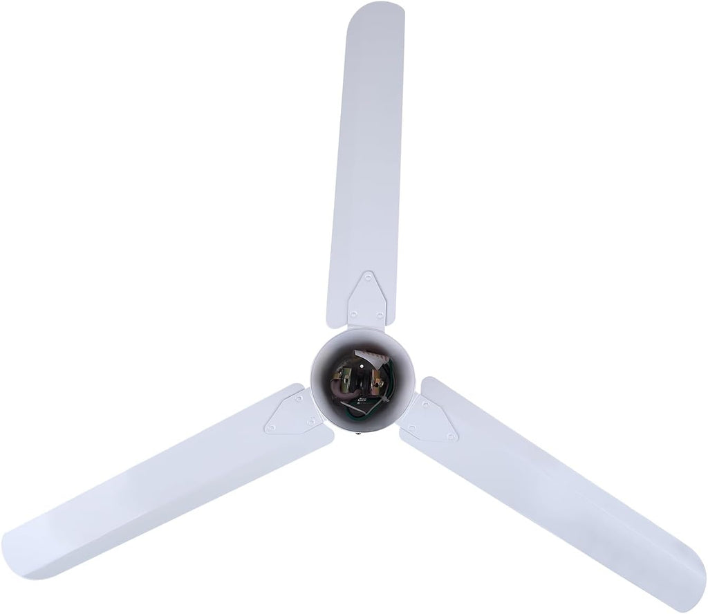 60' White Weatherproof Industrial Ceiling Fan – High-Performance DC Motor – Wall Control – Ideal for Outdoor Patios, Warehouses & Gyms