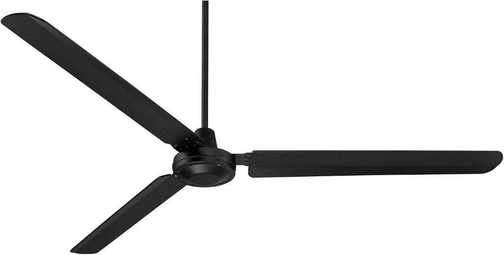 Casa Vieja 72' Casa Velocity Large Modern Industrial Indoor Outdoor Ceiling Fan 3 Blade Wall Control Matte Black Finish Metal Blades Bedroom Living Room Kitchen Garage Damp Rated With 6' Downrod