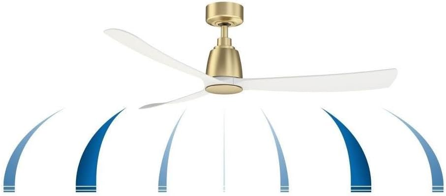 Fanimation Kute 52 inch Indoor/Outdoor Ceiling Fan - Brushed Satin Brass with Matte White blades