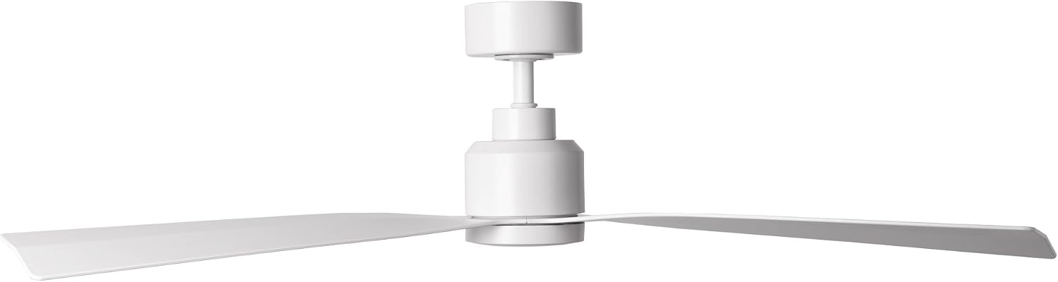 Clean Indoor/Outdoor 3-Blade Smart Compatible Ceiling Fan 52in Matte White with 3000K LED Light Kit and Remote Control with Wall Cradle. Works with iOS/Android, Alexa, and Google Assistant.