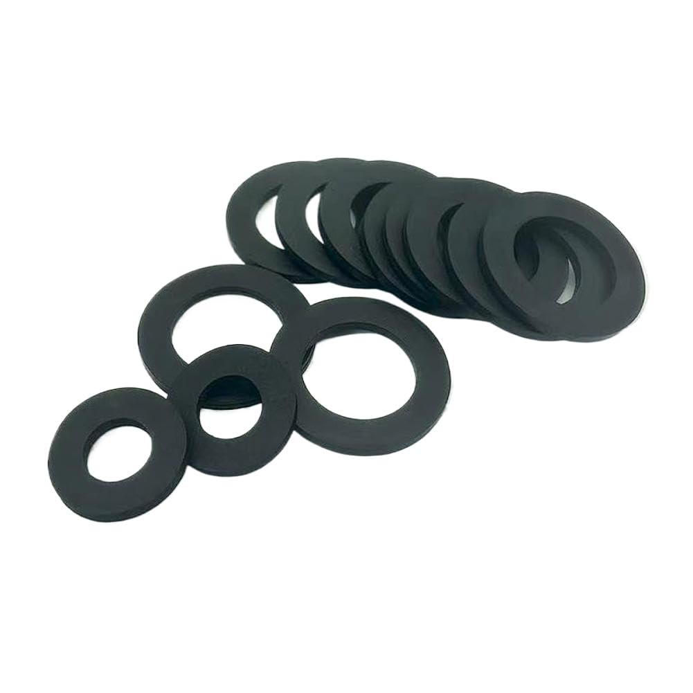 500 Pcs Black Nylon Plastic Gasket Circular Insulation Flat Pad Plastic Screw Hard Washer Wear-Resistant and Temperature