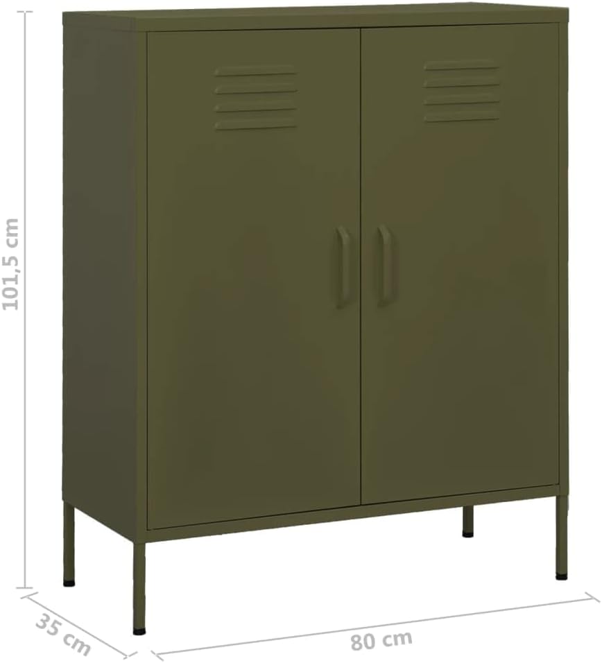 Metal Side Accent Storage Cabinet with Adjustable Shelves, Steel Storage Cabinet for Entryway and Hallway, 31.5'x13.8'x40',-246