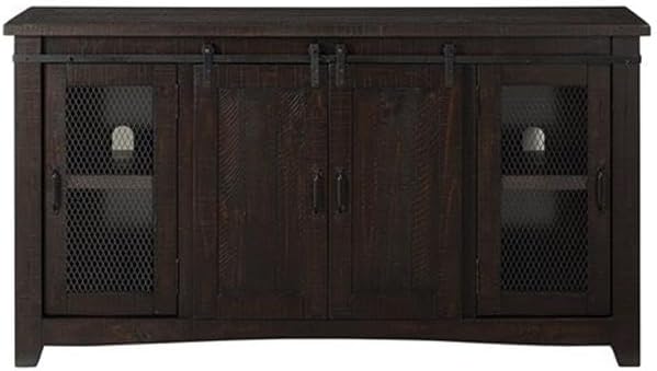Martin Svensson Home 65' Solid Pine Wood Entertainment Center with Storage. Rustic TV Stand for TVs up to 70.' Sliding Doors, Adjustable Shelves & Cable Management – Espresso Finish
