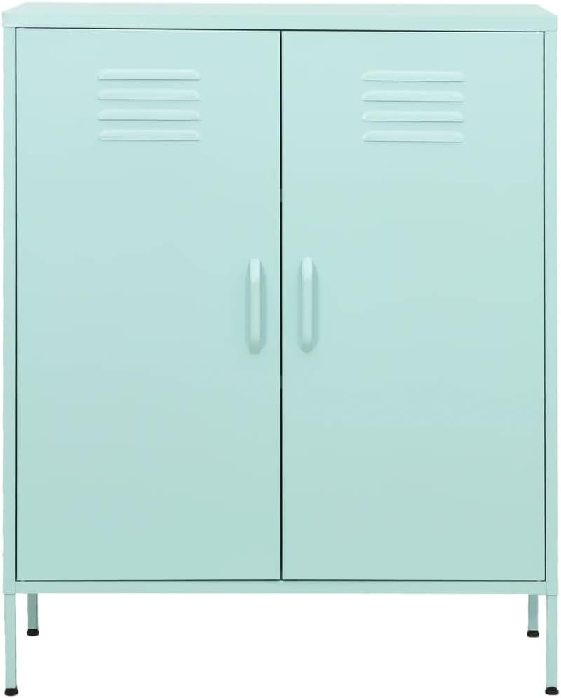 Metal Side Accent Storage Cabinet with Adjustable Shelves, Steel Storage Cabinet for Entryway and Hallway, 31.5'x13.8'x40',-251