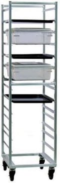 New Age 1484 Full Height Mobile Poly Box/Sheet Pan Combination Rack with Slides for (17) 18' x 26'