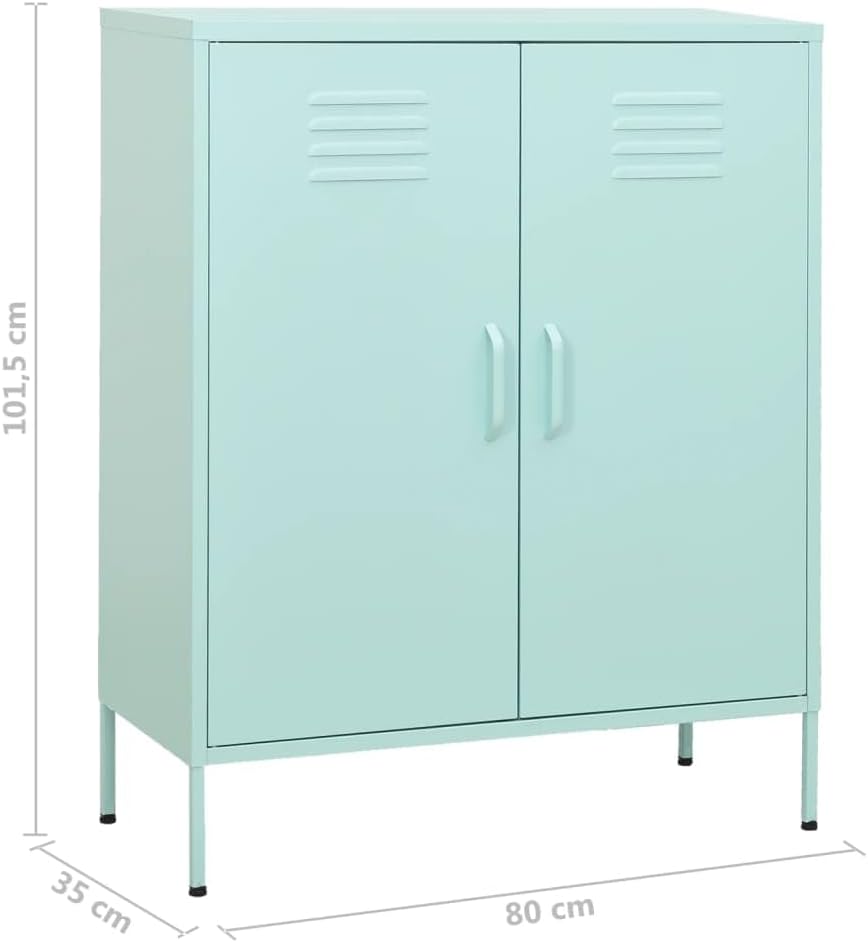 Metal Side Accent Storage Cabinet with Adjustable Shelves, Steel Storage Cabinet for Entryway and Hallway, 31.5'x13.8'x40',-251