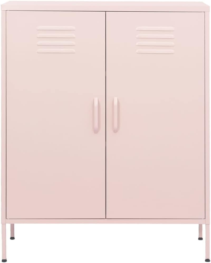 Metal Side Accent Storage Cabinet with Adjustable Shelves, Steel Storage Cabinet for Entryway and Hallway, 31.5'x13.8'x40',-250
