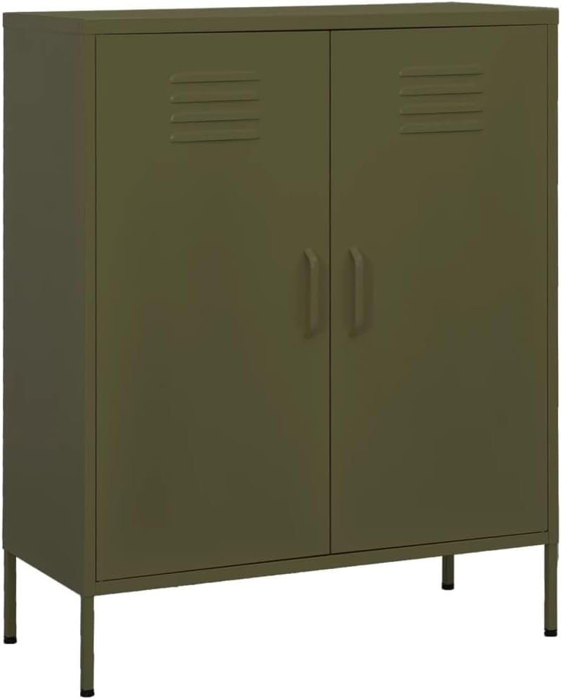 Metal Side Accent Storage Cabinet with Adjustable Shelves, Steel Storage Cabinet for Entryway and Hallway, 31.5'x13.8'x40',-246