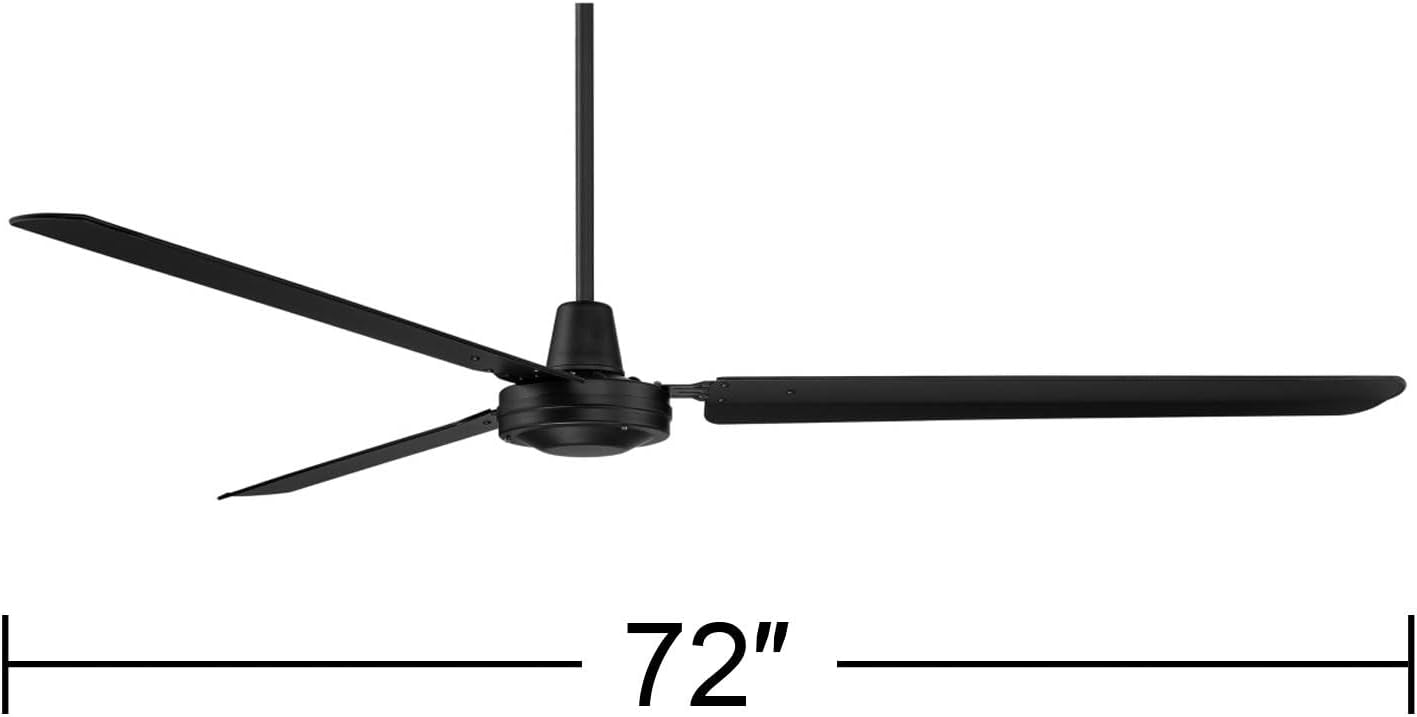 Casa Vieja 72' Velocity Black Large Ceiling Fan with 12' Downrod