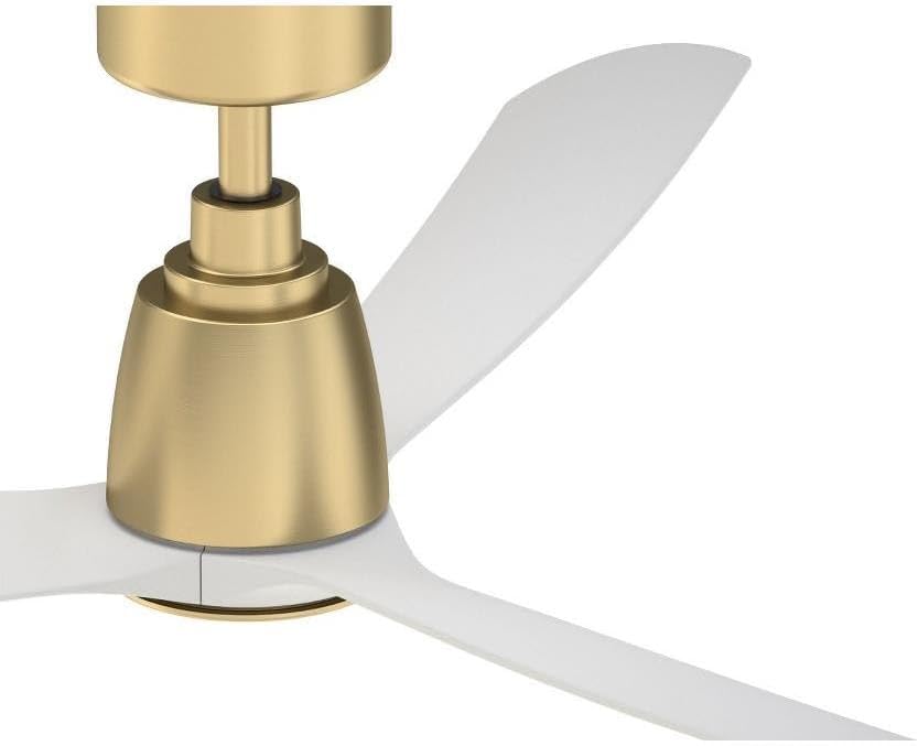Fanimation Kute 52 inch Indoor/Outdoor Ceiling Fan - Brushed Satin Brass with Matte White blades