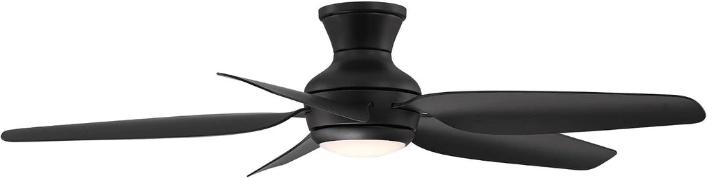 Casa Vieja 52' Del Diego Modern Industrial Hugger Indoor Outdoor Ceiling Fan with LED Light Remote Control Matte Black Damp Rated for Patio Exterior House Home Porch Gazebo Garage Barn