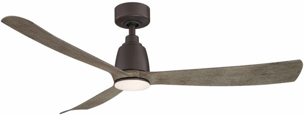 Fanimation Kute 52 inch Indoor/Outdoor Ceiling Fan - Matte Greige with Weathered Wood blades
