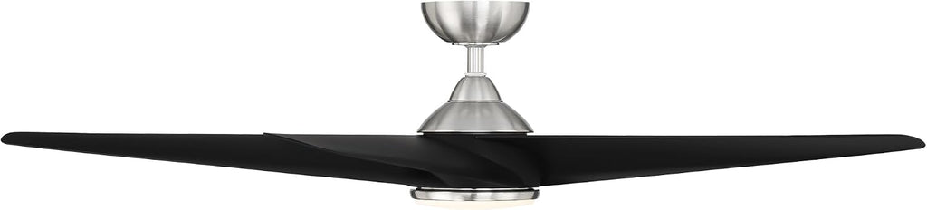 WAC F-071L-BN/MB Viper 60' Outdoor Ceiling Fan with Lights and Remote Control, Brushed Nickel Matte Black