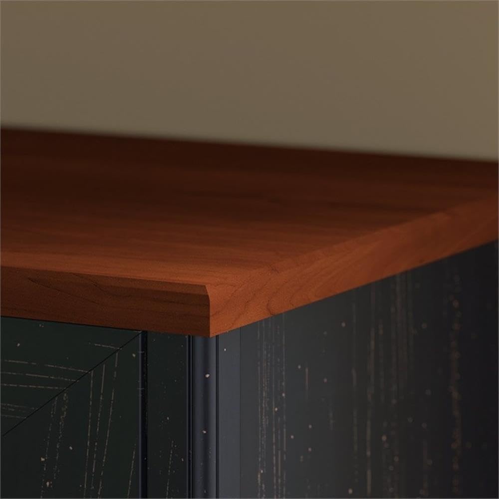 Bush Home Fairview 2 Drawer Lateral File Cabinet in Antique Black/Hansen Cherry, Home Office Storage for Letter, Legal, and A4-Size Documents