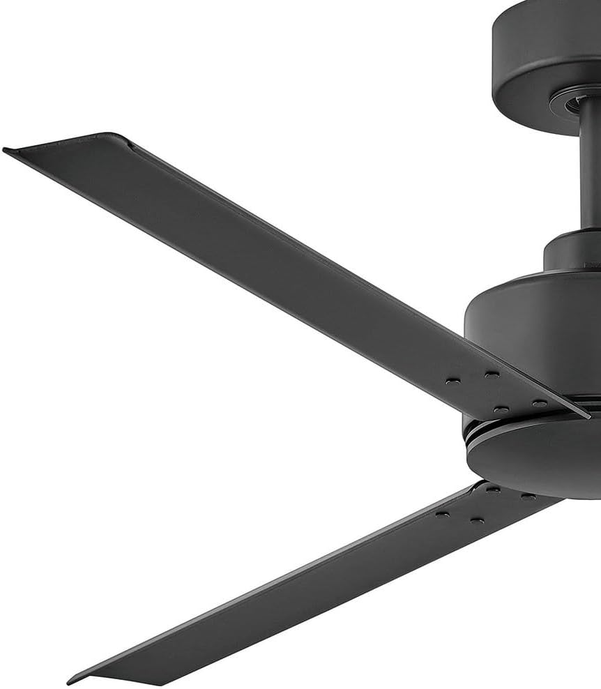 Hinkley Indy 56' Indoor/Outdoor Ceiling Fan, Modern Industrial Propeller Style, 4-Speed Wall Control Unit, Matte Black