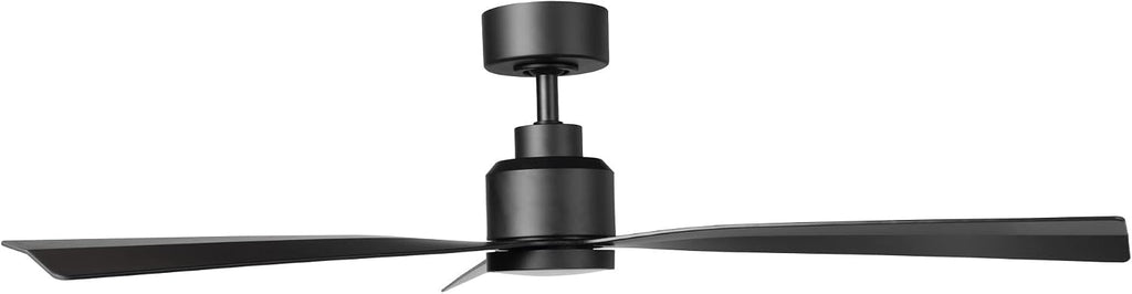 Clean Indoor/Outdoor 3-Blade Smart Compatible Ceiling Fan 52in Matte Black with 3000K LED Light Kit and Remote Control with Wall Cradle. Works with iOS/Android, Alexa, and Google Assistant.