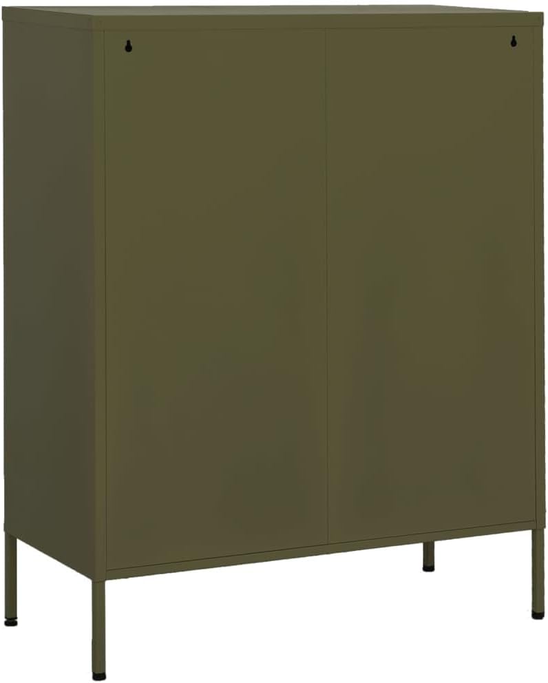 Metal Side Accent Storage Cabinet with Adjustable Shelves, Steel Storage Cabinet for Entryway and Hallway, 31.5'x13.8'x40',-246