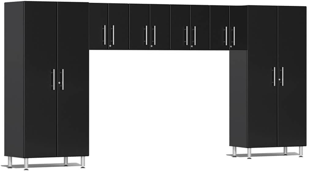 Ulti-MATE UG20760B 6-Piece Garage Cabinet Kit in Midnight Black Metallic, Black, Grey