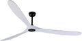 Bigzone 88' Large Ceiling Fan No Light with Remote,3 Blades White Solid Wood Big Ceing Fan without Light with Quiet Reversible DC Motor 6-Speeds for Living Room/Dining Room/Garage/Indoor/Outdoor