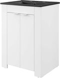 Sink Vanity Cabinet, Melamine, White Black, Modern Contemporary, Hotel Bedroom Bathroom Master Suite