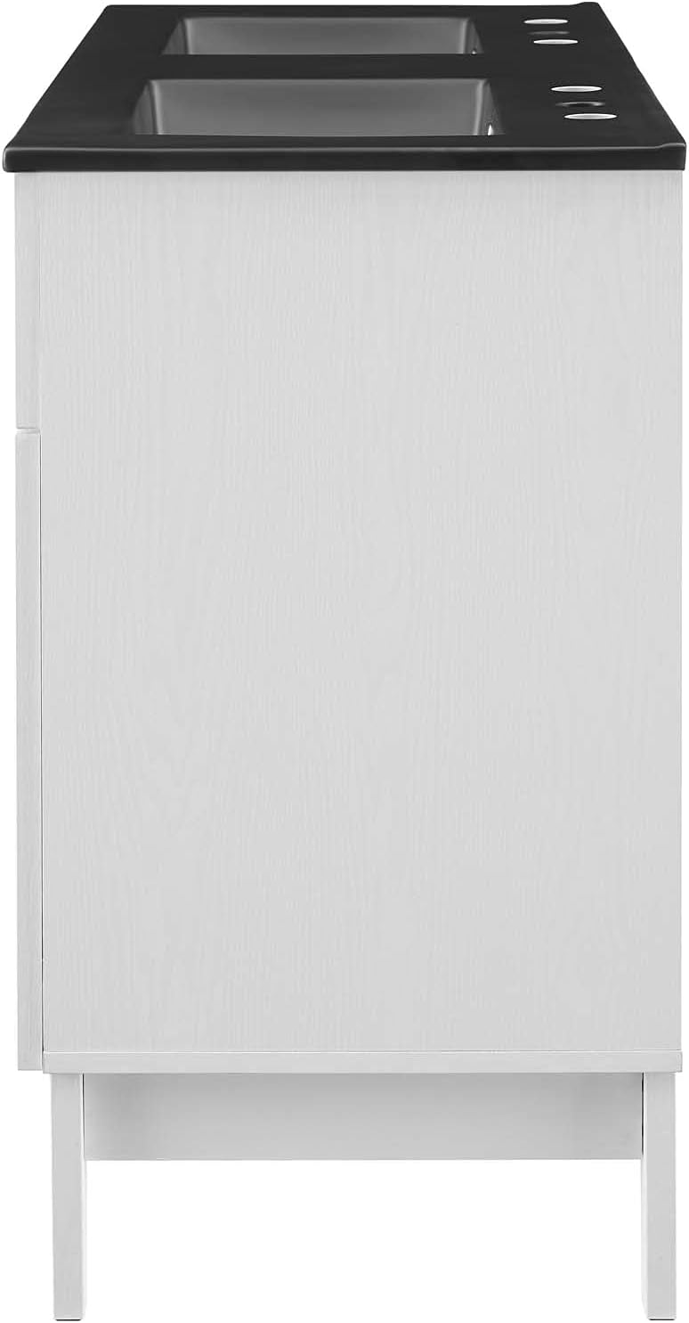 Sink Vanity Cabinet, Wood, White Black, Modern Contemporary, Hotel Bedroom Bathroom Master Suite