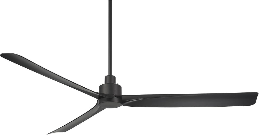 Casa Vieja 60' Sailplane Modern Industrial Indoor Outdoor Ceiling Fan 3 Blade Remote Control Matte Black Finish Blades Bedroom Patio Living Room Kitchen Porch Damp Rated Decorative DC Motor Garage