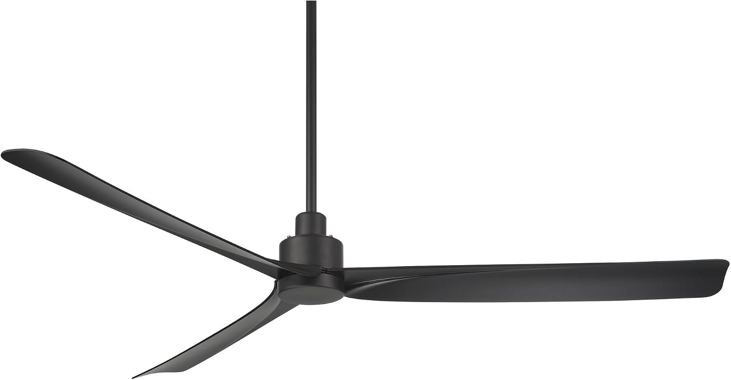 Casa Vieja 60' Sailplane Modern Industrial Indoor Outdoor Ceiling Fan 3 Blade Remote Control Matte Black Finish Blades Bedroom Patio Living Room Kitchen Porch Damp Rated Decorative DC Motor Garage