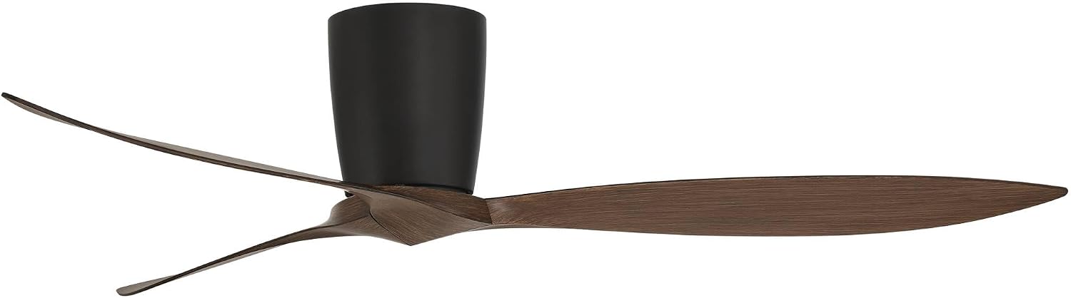 Casa Vieja 56' Tre Black and Walnut Indoor-Outdoor Hugger Ceiling Fan