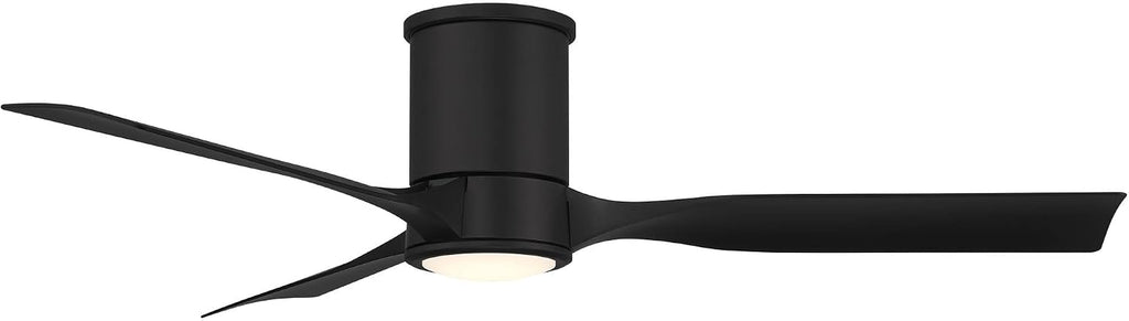 Casa Vieja 56' Keel Modern Indoor Outdoor Ceiling Fan 3 Blade LED Light Remote Control Matte Black Finish Blades Bedroom Patio Living Room Kitchen Porch Hugger Damp Rated Flush Mount Garage Exterior