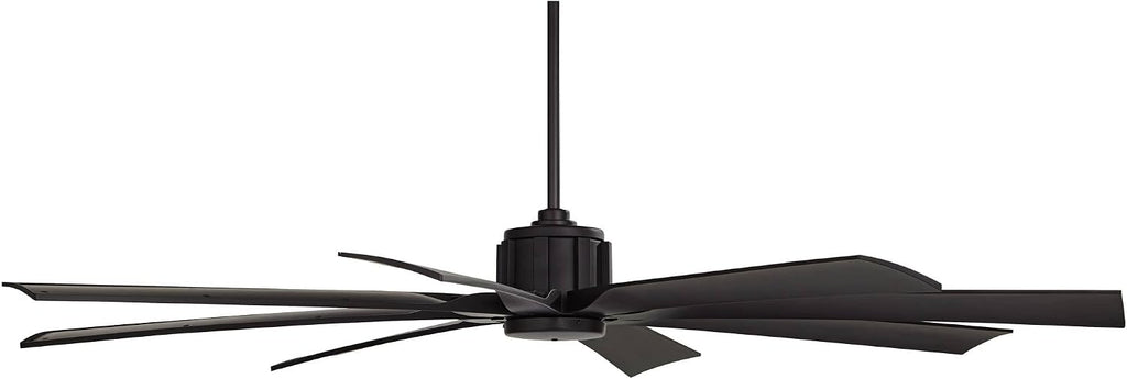 Possini Euro Design 70' Defender Modern Indoor Outdoor Ceiling Fan with Remote Control Matte Black Damp Rated for Patio Exterior House Home Porch Gazebo Garage Barn