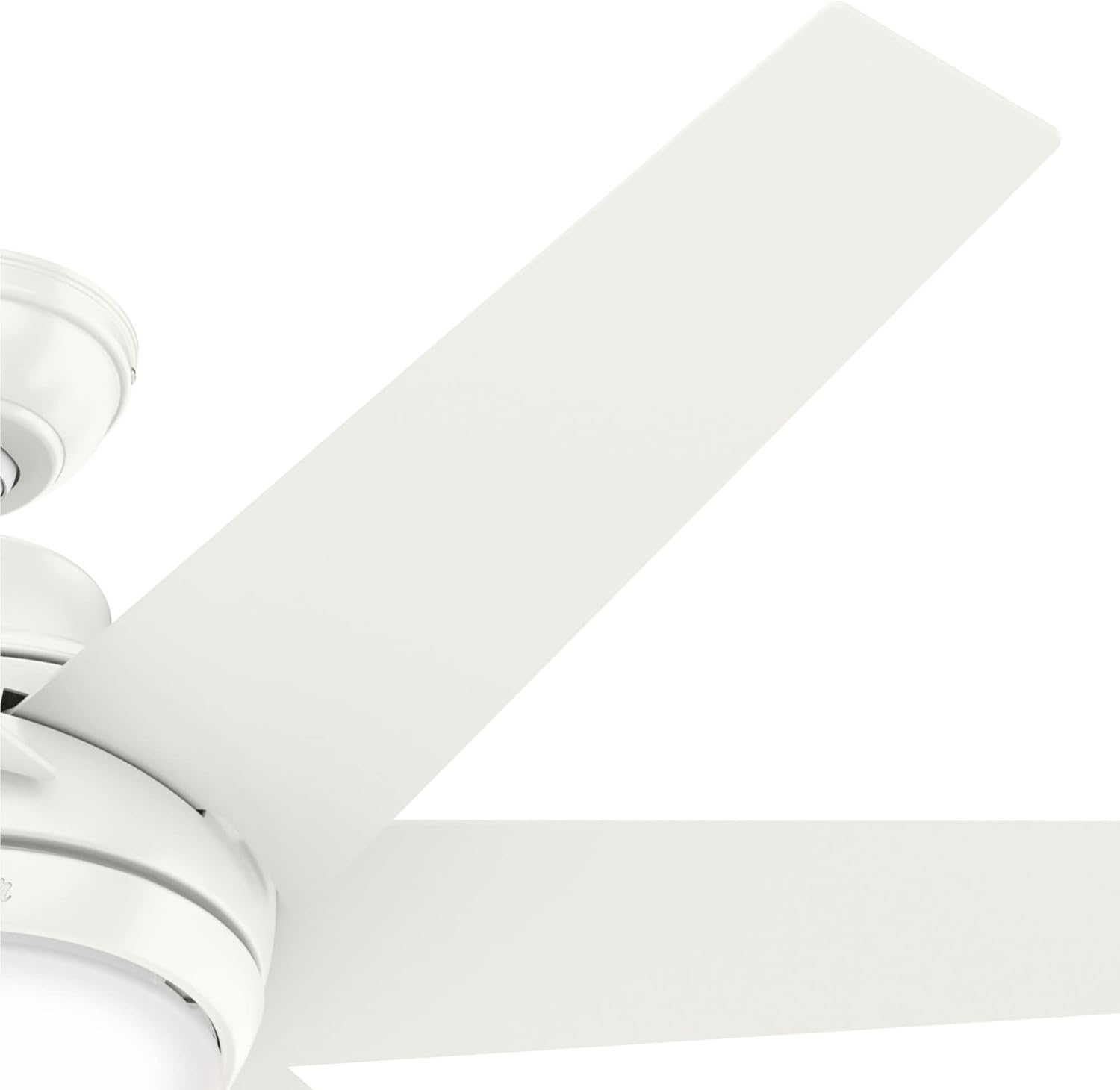 Hunter 52 inch Indoor Ceiling Fan with LED Light and Remote Control - Modern White Ceiling Fan, Standard Mount, 6 Blades, For Bedroom, Living Room, or Kitchen, Quiet - Sotto 50977, Fresh White