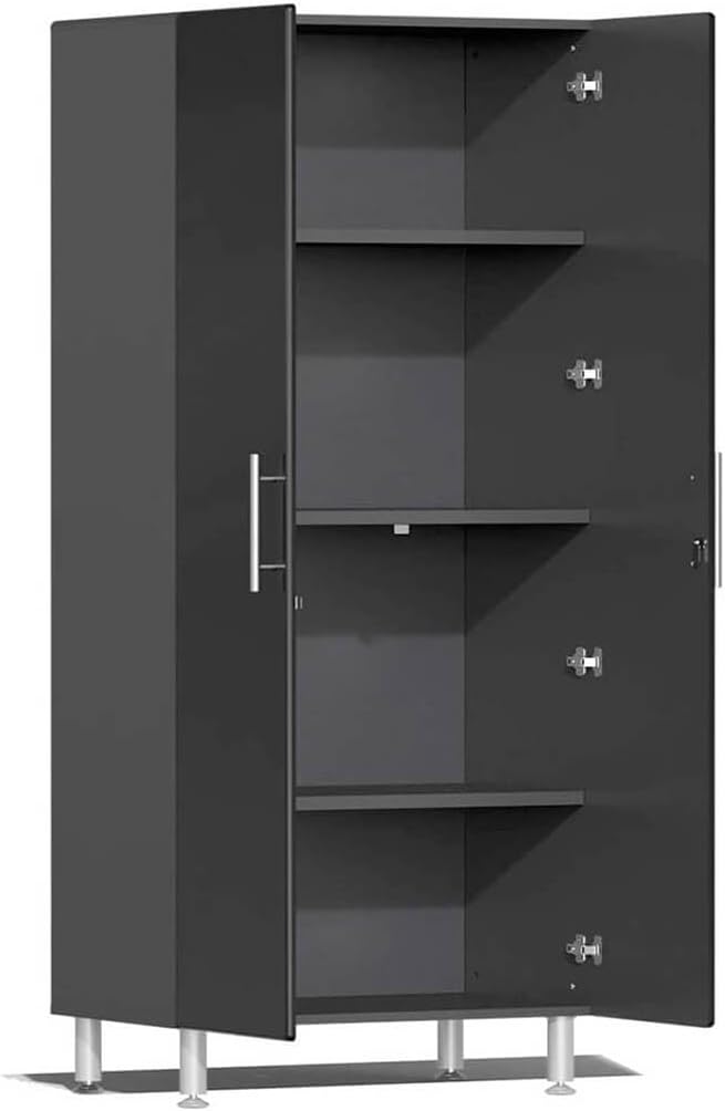 Ulti-MATE UG20760B 6-Piece Garage Cabinet Kit in Midnight Black Metallic, Black, Grey