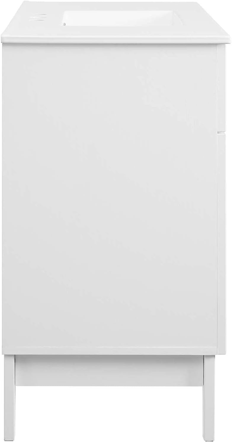 Sink Vanity Cabinet, Wood, White, Modern Contemporary, Hotel Bedroom Bathroom Master Suite Guest