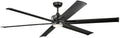 Kichler Szeplo Patio 80' 6 Blade Outdoor Ceiling Fan in a Satin Black finish with an LED Light for Porches and covered Patios, 300301SBK (80' W x 16.25' H)