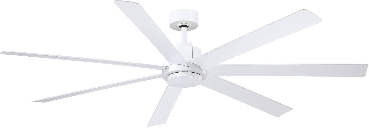Fanimation Pendry 7 Blade Indoor/Outdoor Ceiling Fan 72 Inch Wide with Matte White Finish and Matte White Blades