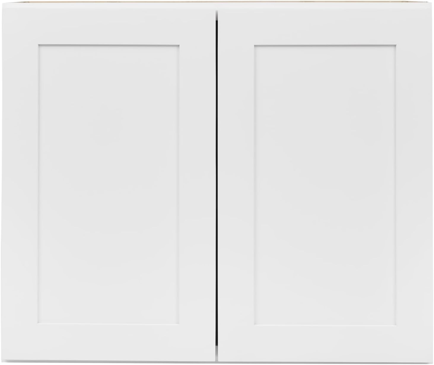 White Shaker Wall Cabinet - Ready to Assemble, Perfect for Kitchen, Laundry, and Bathroom Storage - 24'W x 24'H x 12'D