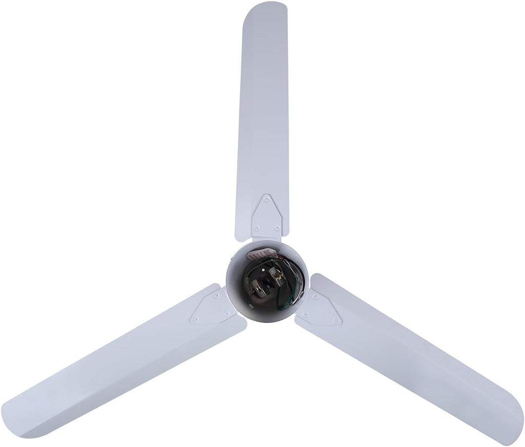 56' White Weatherproof Industrial Ceiling Fan – High-Performance DC Motor – Wall Control – Ideal for Outdoor Patios, Gyms & Warehouses