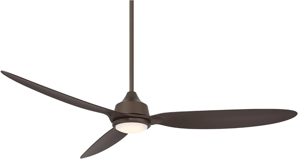 Casa Vieja 60' Revere Mid Century Modern Indoor Outdoor Ceiling Fan 3 Blade Customize LED Remote Control Emperial Bronze Finish Blades Bedroom Patio Living Room Kitchen Damp Rated Decorative