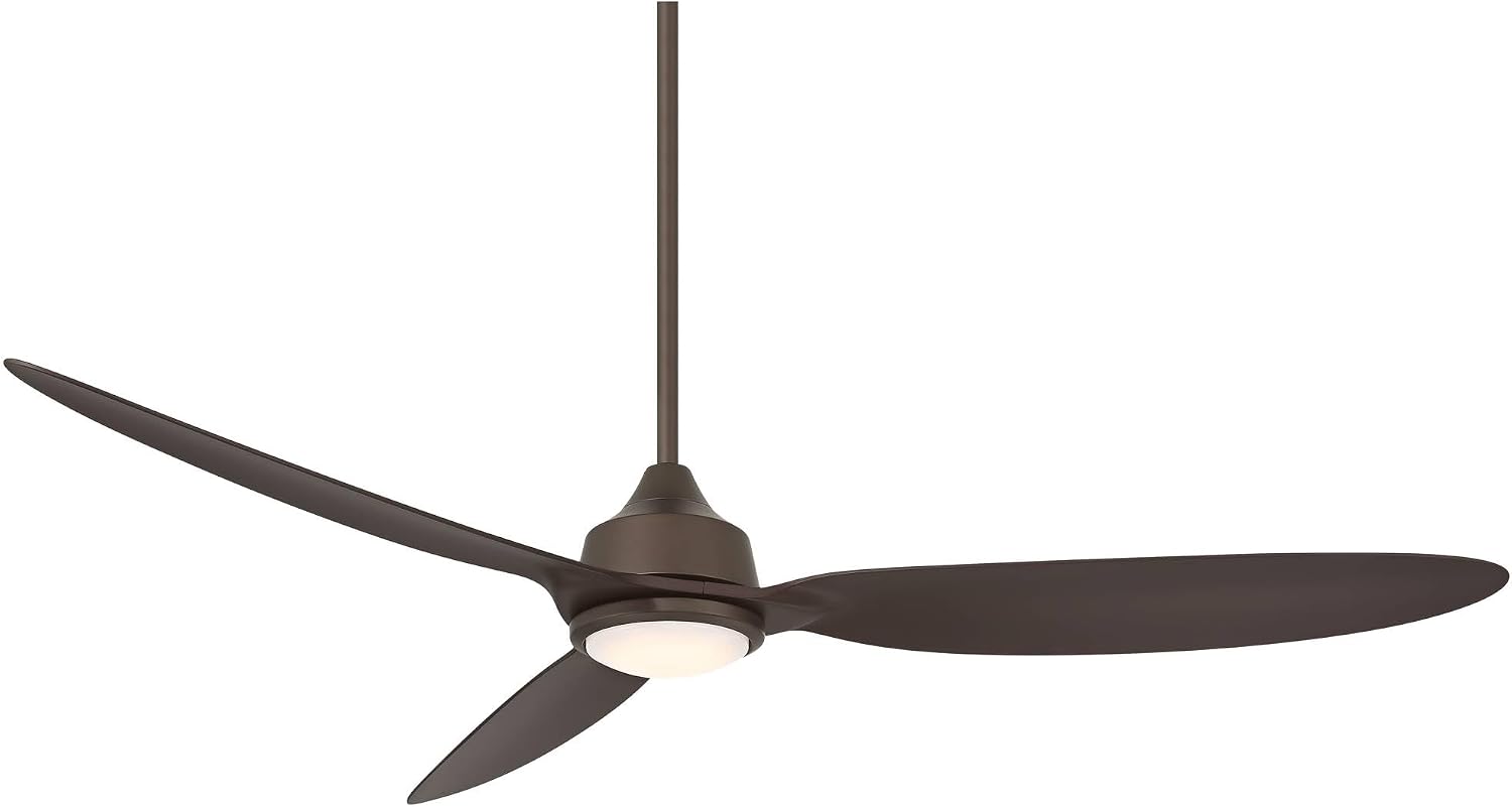 Casa Vieja 60' Revere Mid Century Modern Indoor Outdoor Ceiling Fan 3 Blade Customize LED Remote Control Emperial Bronze Finish Blades Bedroom Patio Living Room Kitchen Damp Rated Decorative
