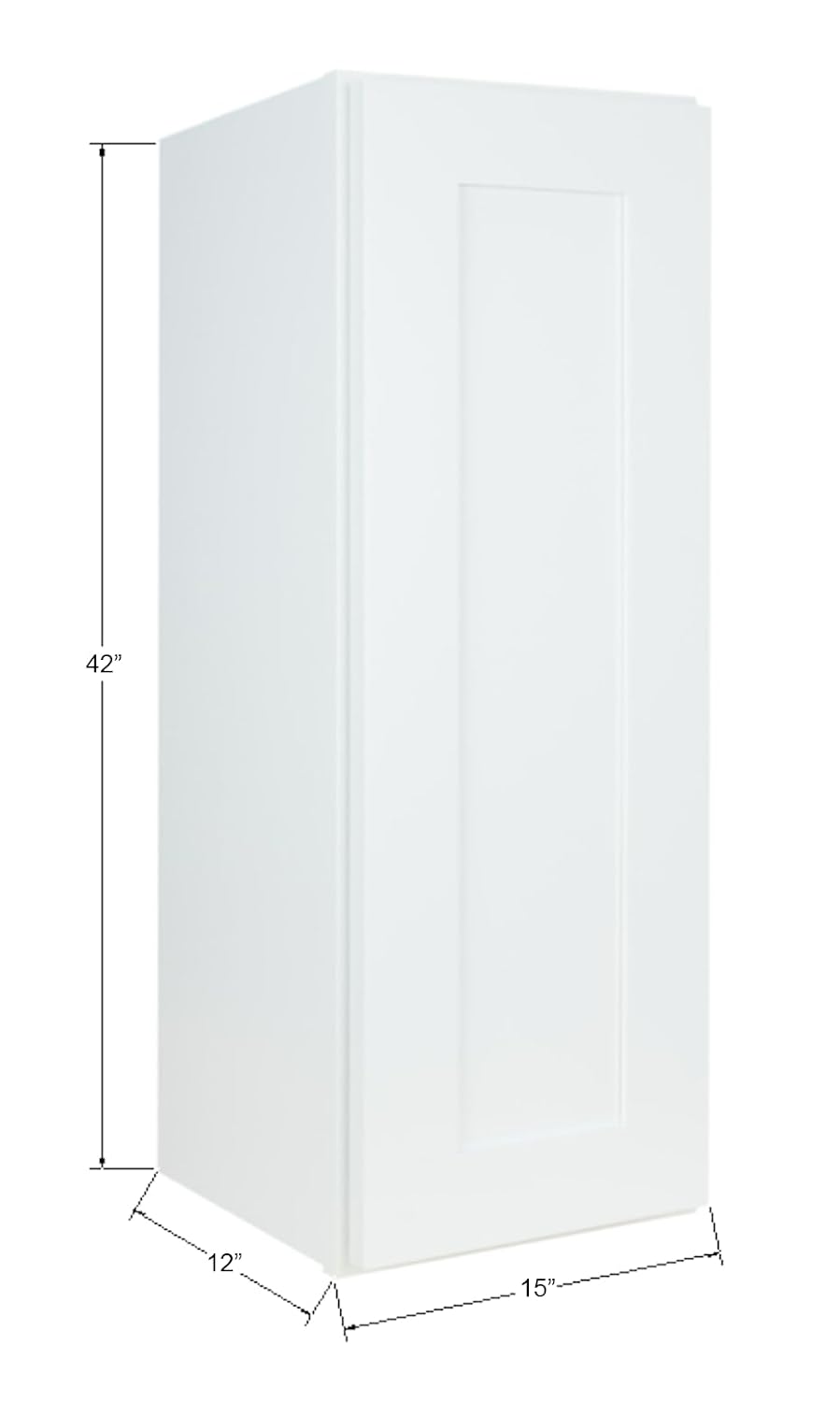 Hollywood Fabiani Design Wall Kitchen Cabinet 15 in. W x 12 in. D x 42 in. H in Shaker White Ready to Assemble