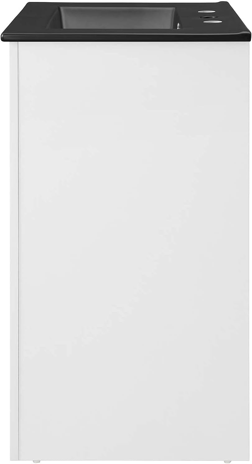 Sink Vanity Cabinet, Melamine, White Black, Modern Contemporary, Hotel Bedroom Bathroom Master Suite