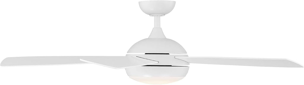 WAC Ceiling Fans F-005L-MW Odyssey 52' Ceiling Fan with LED Lights and Remote, Matte White