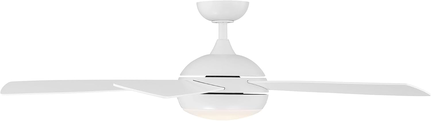 WAC Ceiling Fans F-005L-MW Odyssey 52' Ceiling Fan with LED Lights and Remote, Matte White